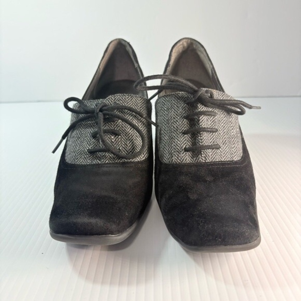 Black and Gray Lace-Up Shoes